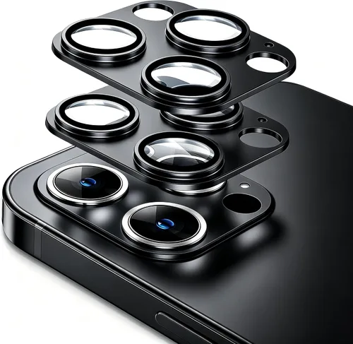 Vista 11 de Protector de lente de cámara compatible con iPhone 13 Pro/iPhone 13 Pro Max, protector de lente de cámara de metal más vidrio templado, diseño