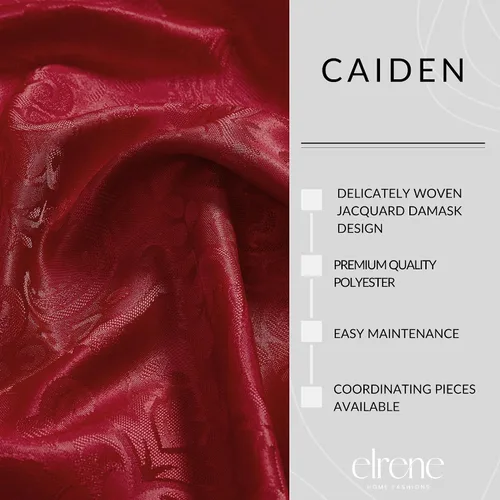 Vista 3 de Elrene Home Fashions Caiden Elegance - Mantel de tela damasco impermeable, resistente a las manchas y a las arrugas, 70 pulgadas, redondo, color rojo