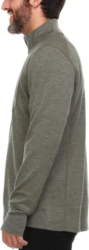 Vista 3 de 100% lana merino para hombre Expedition Weight Quarter Zip - Suéter que absorbe la humedad