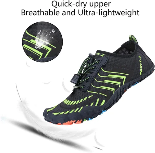 Vista 2 de MAYZERO Zapatos de agua para hombres y mujeres, zapatos de surf, playa, piscina, zapatos de punta ancha, senderismo, zapatos de agua, zapatillas