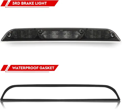 Vista 13 de Tercera tercera luz de freno LED para Ford F150 2015-2017 Lámpara de carga trasera Luz de freno de montaje alto (lente humo de carcasa cromada)