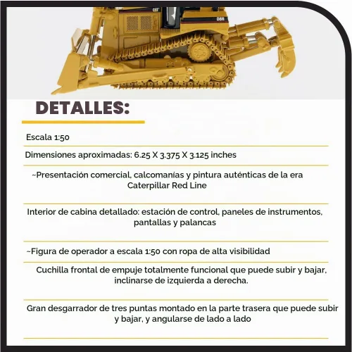 Vista 4 de Diecast Masters 1:50 Modelo Cat D8R Tractor tipo oruga, 85099C