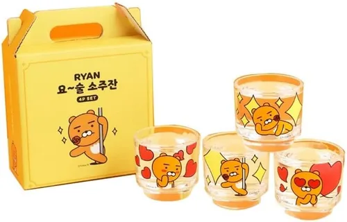 Vista 5 de Kakao Ryan Soju Glass Soju Shot Glasses 4p Magic Temperatura alterna