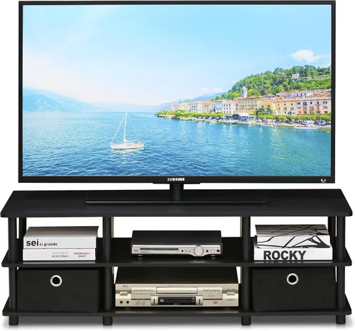Vista 13 de Furinno 11191BK THE Centro de Entretenimiento Soporte para TV, Negro