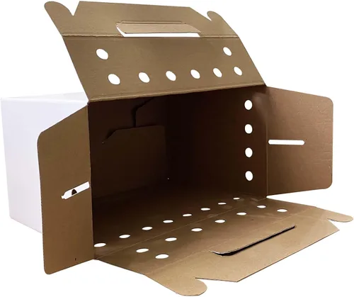 Vista 2 de Transportadores de cartón para mascotas para animales pequeños, hámsters, jerbos, pájaros, reptiles, no para gatos o perros, transportador