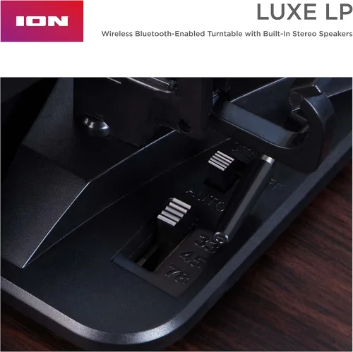 Vista 11 de ION Audio Luxe LP - Reproductor de discos de vinilo Bluetooth con altavoces, conversión USB, placa de tamaño completo, parada automática, salida