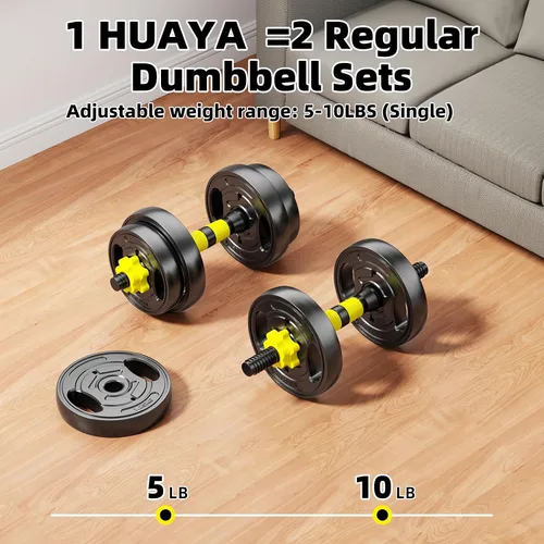 Vista 3 de Juego de mancuernas ajustables, pesas libres de 10 a 90 libras con conector – mancuernas 4 en 1, barra, pesa rusa y soporte para flexiones, juego