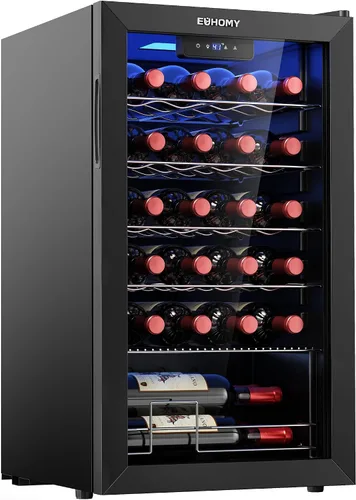 Vista 10 de EUHOMY Refrigerador de bebidas, mini refrigerador para 125 latas con puerta de vidrio para refrescos, cerveza o vino, enfriador de bebidas