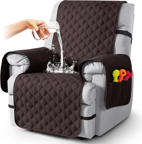 Vista 75 de TAOCOCO Fundas reclinables 100% impermeables, con correas para las piernas, funda de sofá reclinable reversible para silla reclinable, protector