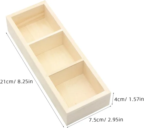 Vista 2 de FOMIYES Wooden Tea Bag Organizer Holder for Counter 3 Compartment