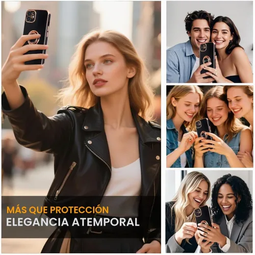 Vista 4 de Funda diseñada para iPhone 11, soporte de anillo giratorio de 360° integrado, soporte magnético de silicona suave, cubierta protectora ultra delgada