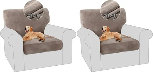 Vista 23 de PrinceDeco Fundas para sillas de terciopelo de varias piezas, fundas de cojín para sofá, fundas de cojín lavables, fundas de cojín de asiento