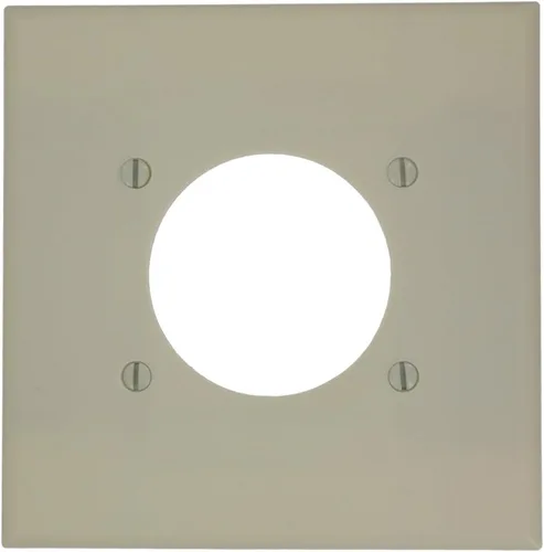 Vista 2 de Leviton Placa de pared para toma de corriente/receptáculo de montaje empotrado de 2 segmentos, tamaño estándar, termoestable, 80526-BLK, negro