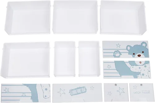 Vista 8 de Cómoda moderna de 6 cajones, 5 capas de plástico con cajones de almacenamiento, organizador alto con ruedas enrollables, llaves para ropa