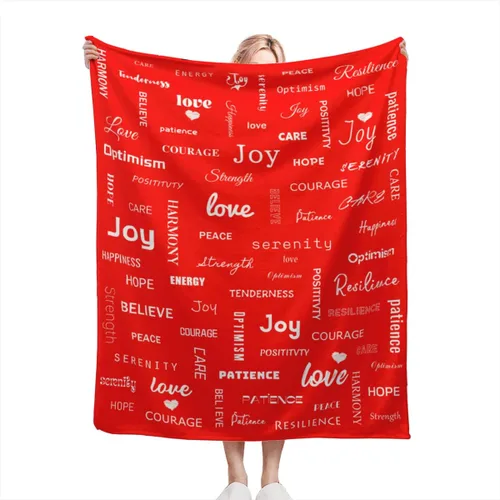 Vista 11 de Manta curativa, manta de regalo para mujeres y hombres, cálido regalo inspirador, manta de forro polar suave con energía positiva, comodidad, amor