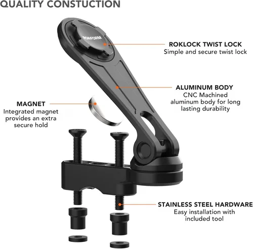 Vista 3 de ROKFORM Soporte de percha para motocicleta, se adapta a la mayoría de Harley, métricas y cruceros indios, asegura la celda a través de RokLock e