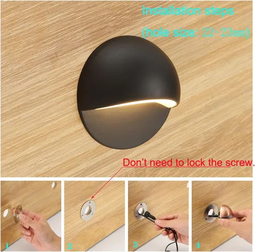Vista 5 de FVTLED Kit de luces LED para cubierta, paquete de 6 luces LED de bajo voltaje para escalera, 1.97, lámpara de decoración de jardín al aire libre