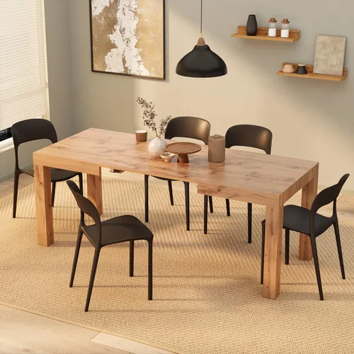 Vista 10 de Mobili Fiver, mesa extensible First, fresno negro, fabricada en Italia