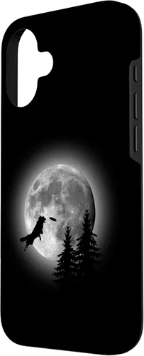 Vista 2 de Border Collie Catching Frisbee Moon Case for iPhone 16