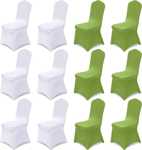 Vista 9 de Oudain 12 fundas de silla plegables azules para decoración de fiestas Serie azul