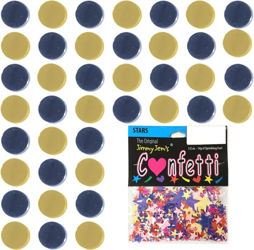 Vista 11 de Confetti Circle 1/4" Negro, Azul Marino Combo - 2 bolsas de media onza (1 oz) (8550/9971)