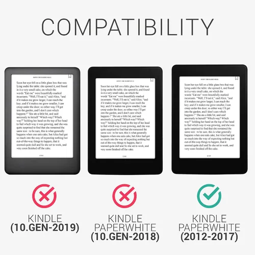 Vista 6 de kwmobile Funda compatible con Amazon Kindle Paperwhite - Funda protectora de nailon para lector electrónico - Negro