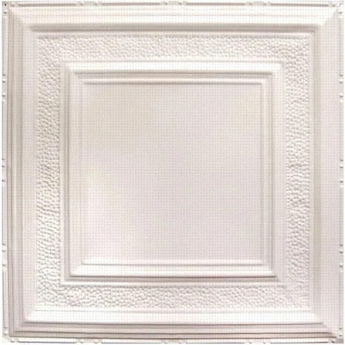 Vista 11 de American Tin Ceilings Kit de 5 unidades: azulejos metálicos para clavar en patrón #2 clavado y color sin terminar. 24 x 24 pulgadas
