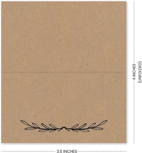 Vista 2 de 25 tarjetas rústicas de papel kraft para mesa de tienda de campaña para boda, Acción de Gracias, Navidad, vacaciones, Pascua, catering, bufé