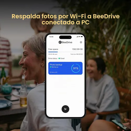 Vista 4 de Synology BeeDrive 1TB │ Copia de seguridad simultánea de archivos de Windows y fotos de iOS/Android │ Transfiere archivos de teléfono inteligente a