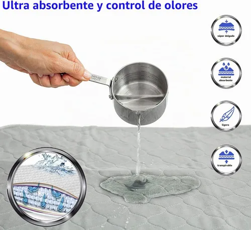 Vista 5 de Parche de hierba para perro grande, césped artificial para entrenamiento de mascotas, almohadilla lavable para orina de cachorro, perfecta