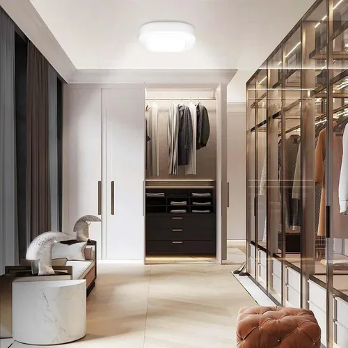 Vista 4 de WhitePoplar Luz de armario, luz de techo LED con sensor de movimiento a batería, 300LM para interiores, inalámbrica, para pasillo, garaje, escalera