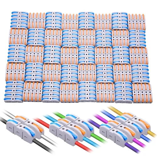 Vista 14 de Kit de conectores de palanca para cables eléctricos de conexión rápida, para terminales en línea compactos, 28-12 AWG, 1 entrada 1 salida (azul, 15)