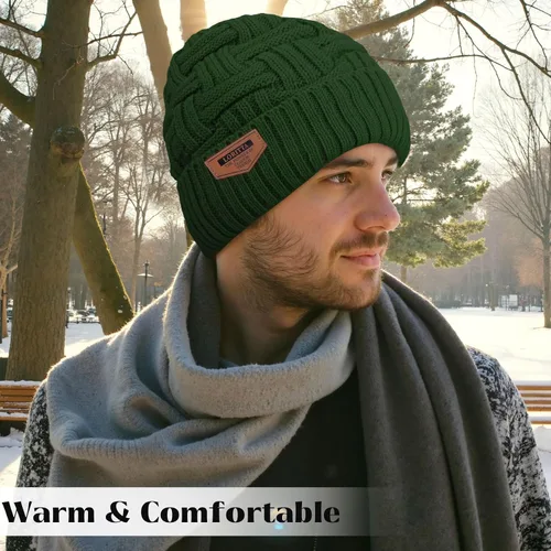 Vista 79 de Loritta Gorro de invierno cálido de punto grueso y holgado para hombre
