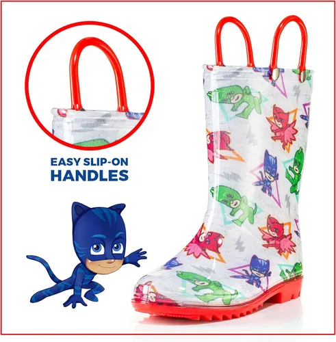 Vista 5 de PJ Masks Botas de lluvia de PVC con asas impermeables y fáciles de poner tallas