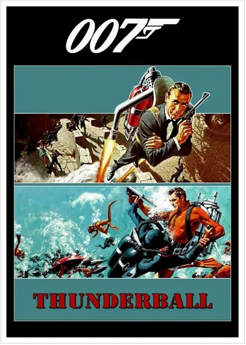 Vista 2 de CLEARCONNECT Thunderball 1965 - Póster de película de acción y aventura, impresiones en lienzo clásicas de películas antiguas, arte de pared
