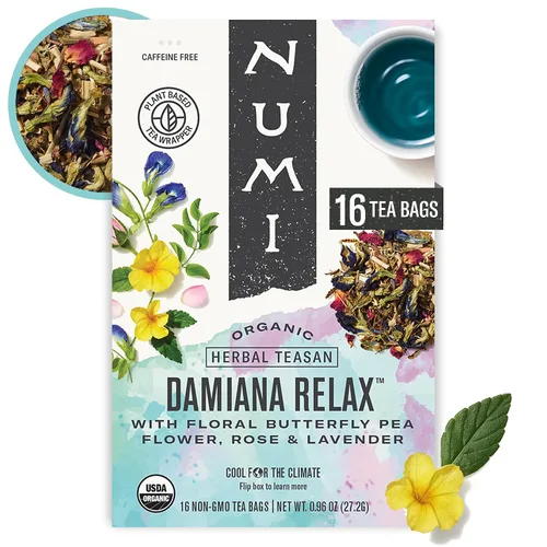 Vista 14 de Té de cúrcuma, Amber Sun, Numi Organic Mezcla de té de cúrcuma de hierbas con rooibos y especias
