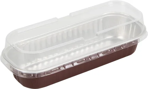 Vista 19 de Restaurantware - Mini moldes para pasteles de 6.8 onzas, 6.5 x 2.6 x 1.2 pulgadas, 100 tazas redondas para hornear, desechables, con tapas de Café