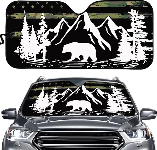 Vista 25 de SEANATIVE Parasol divertido para parabrisas de automóvil, protección contra rayos UV, protector de ventana delantera, diseño de ojos enojados