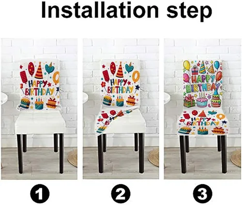 Vista 29 de CAPSCEOLL Christmas Dining Chair Covers,Snowflakes Festive Winter Pattern Stretch Chair Covers for Dining Room Set of 2 Washable Spandex Parson