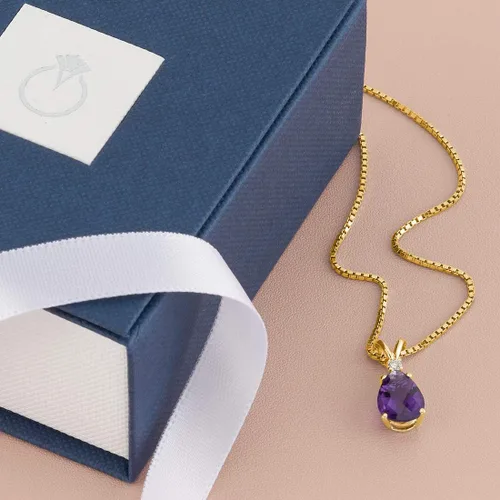 Vista 6 de Peora Dije de oro de 14 quilates para mujer con diamante, elegante diamante solitario en forma de lágrima de 10x7mm 0.394 x 0.276 pulgadas, piedras