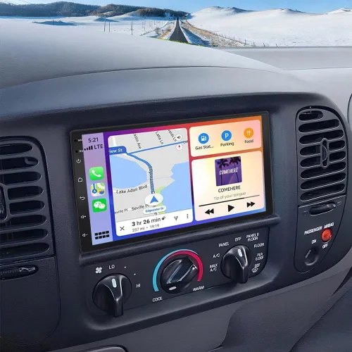 Vista 9 de Android 14 Estéreo de coche para Ford F150 1997-2004 con CarPlay inalámbrico y Android Auto, pantalla táctil IPS de 7 pulgadas 2G+32G Doble DIN