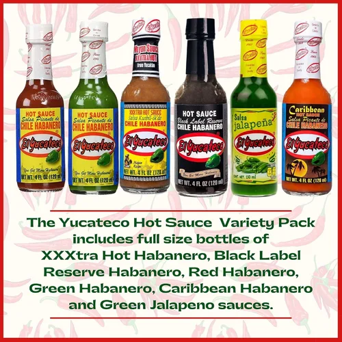 Vista 2 de El Yucateco Paquete variado de salsa picante - 6 sabores
