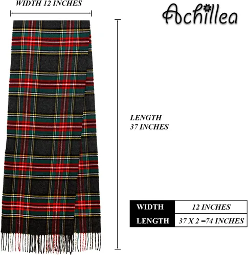 Vista 183 de Bufanda de invierno Achillea suave y cálida, de tartán, a cuadros, de cachemira, unisex