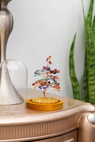 Vista 9 de Árbol de la vida de cristal curativo de 7 chakras hecho a mano para decoración del hogar y la oficina, árbol bonsái de dinero Feng Shui