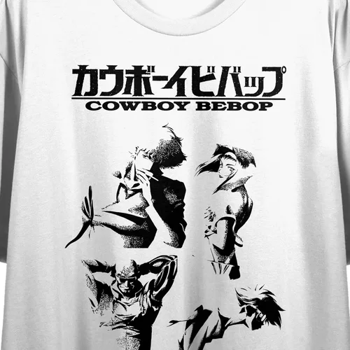 Vista 2 de Cowboy Bebop Key Characters Juniors - Camiseta corta blanca para novio