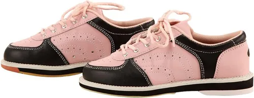 Vista 4 de LIPPAN Zapatos de boliche de cuero transpirable para mujer, antideslizantes, cómodos