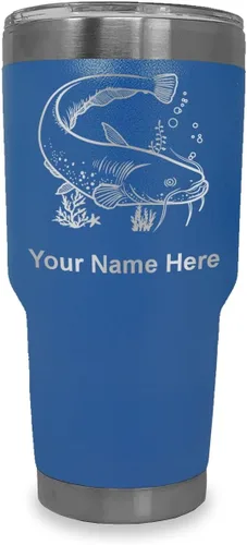 Vista 15 de LaserGram Vaso aislado al vacío de 20 onzas, bagre, grabado personalizado incluido (negro)