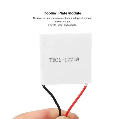Vista 4 de TEC1-12708 Semiconductor Refrigeración Tabletas Refrigeración Peltier Módulo Placa Disipador de calor 1,6 x 1,6 x 0,1" DC12V