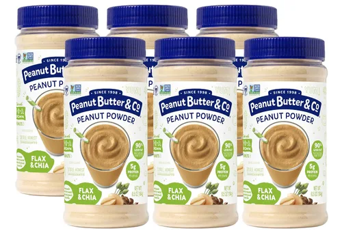 Vista 10 de Mighty Nut, crema de cacahuete en polvo, 184 g (6.5 oz). Non-GMO Project Verified, Gluten Free, Low Fat Peanut Butter Powder with Flax & Chia