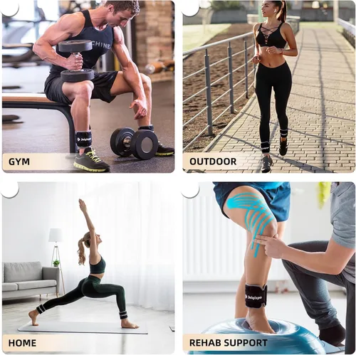 Vista 7 de Pesas ajustables para tobillo 1 par de 4 10 libras con peso extraíble para hombres, mujeres y niños, fuerza pesada para fitness, gimnasio